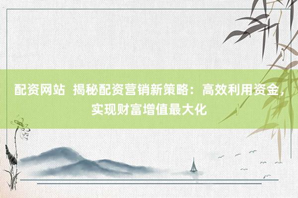 配资网站  揭秘配资营销新策略：高效利用资金，实现财富增值最大化