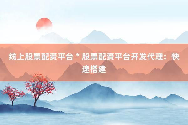 线上股票配资平台 * 股票配资平台开发代理：快速搭建
