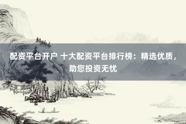 配资平台开户 十大配资平台排行榜：精选优质，助您投资无忧