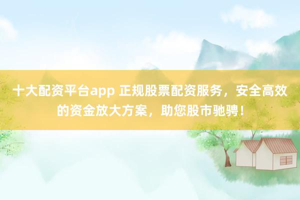 十大配资平台app 正规股票配资服务，安全高效的资金放大方案，助您股市驰骋！