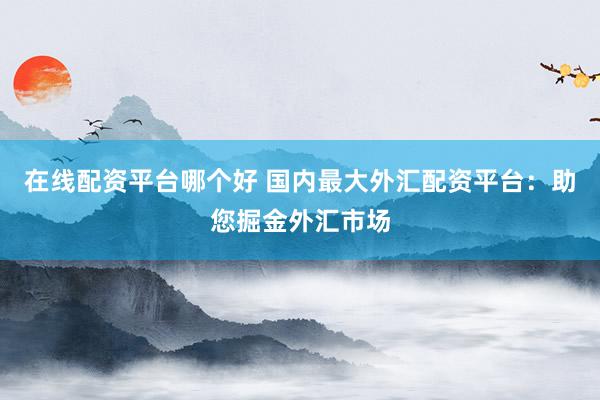 在线配资平台哪个好 国内最大外汇配资平台：助您掘金外汇市场