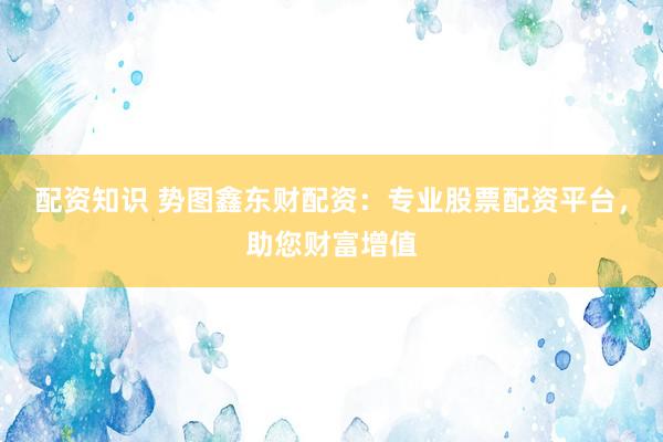 配资知识 势图鑫东财配资：专业股票配资平台，助您财富增值