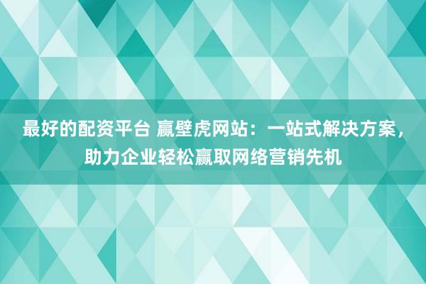 最好的配资平台 赢壁虎网站：一站式解决方案，助力企业轻松赢取网络营销先机