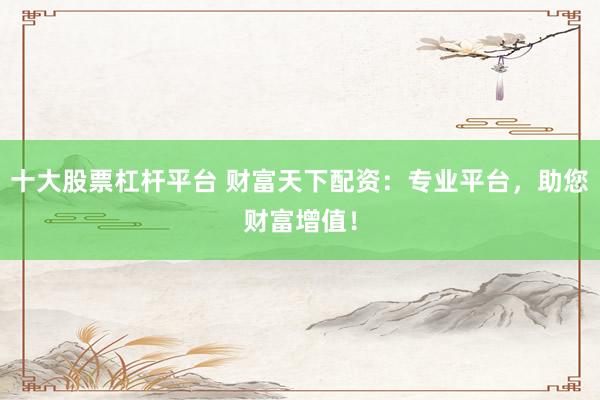 十大股票杠杆平台 财富天下配资:专业平台,助您财富增值!