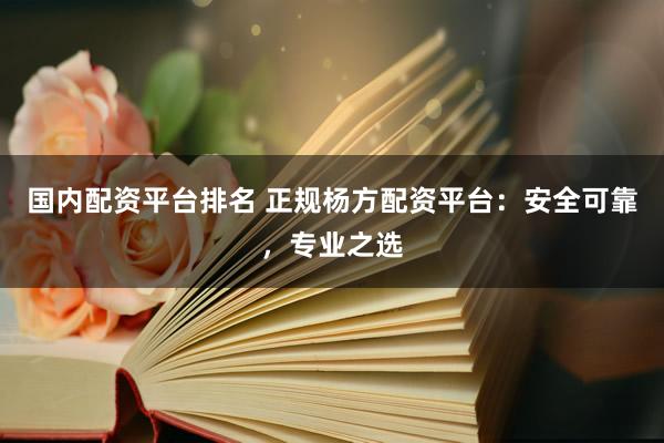 国内配资平台排名 正规杨方配资平台：安全可靠，专业之选