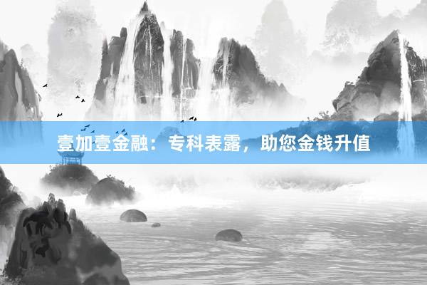 壹加壹金融：专科表露，助您金钱升值