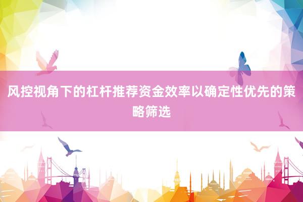 风控视角下的杠杆推荐资金效率以确定性优先的策略筛选