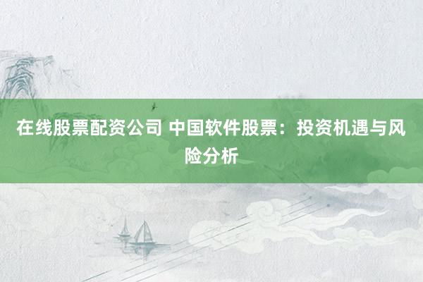 在线股票配资公司 中国软件股票：投资机遇与风险分析