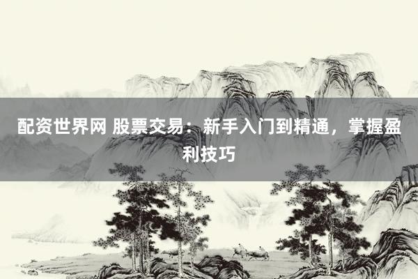 配资世界网 股票交易：新手入门到精通，掌握盈利技巧