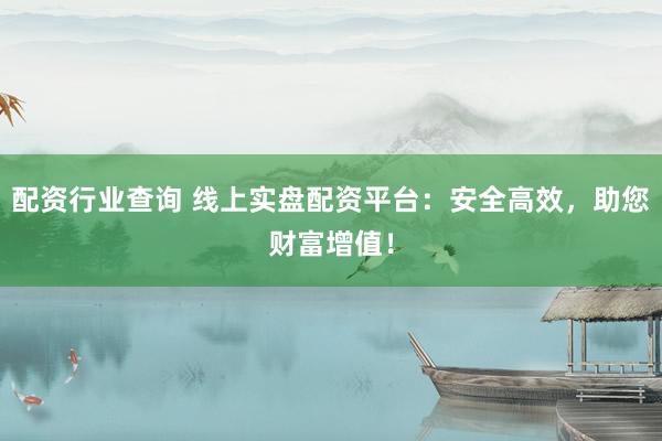 配资行业查询 线上实盘配资平台：安全高效，助您财富增值！