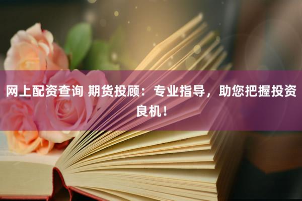 网上配资查询 期货投顾：专业指导，助您把握投资良机！