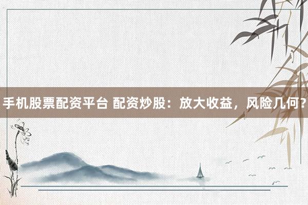 手机股票配资平台 配资炒股：放大收益，风险几何？