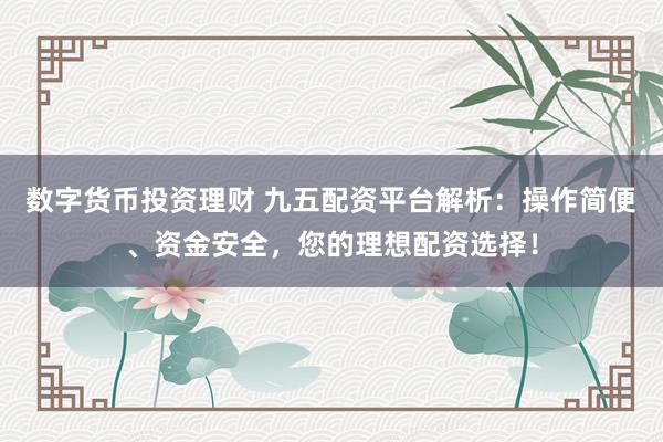 数字货币投资理财 九五配资平台解析：操作简便、资金安全，您的理想配资选择！